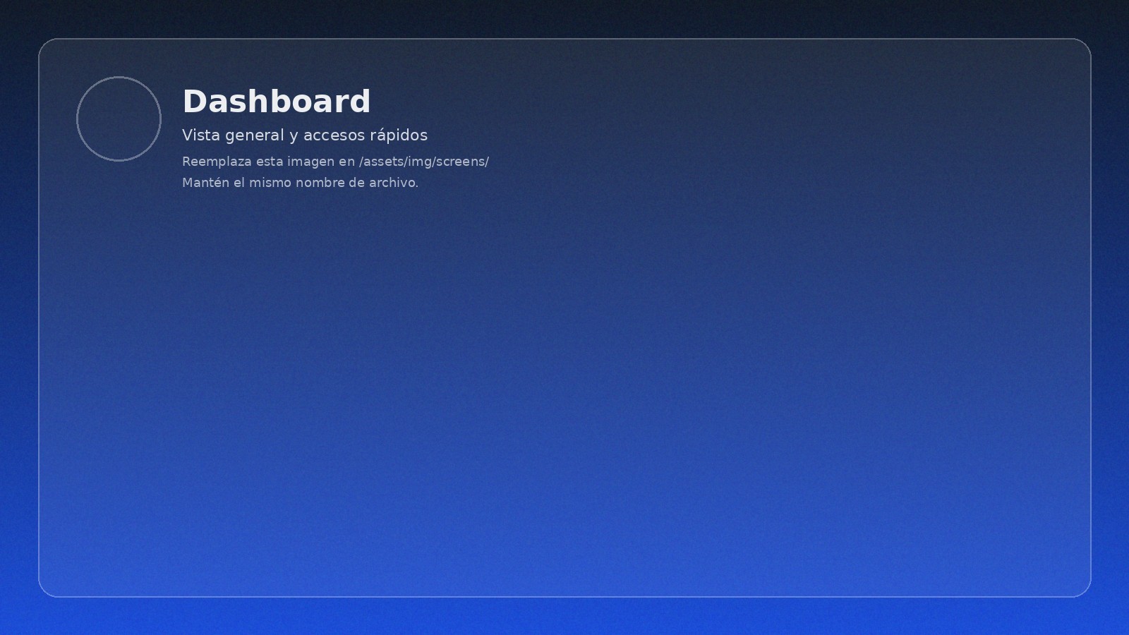 Panel principal de Budgitek